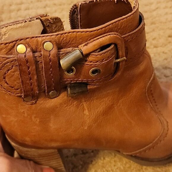 Franco Sarto Stacked Heel leather Ankle Boot - Picture 7 of 7